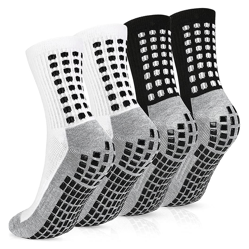 Ljusa, halkfria fotbollsstrumpor i jacquard