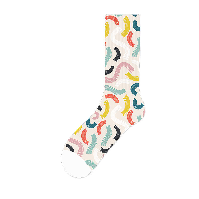 3D digitala strumpor med regnbågstryck i polyester