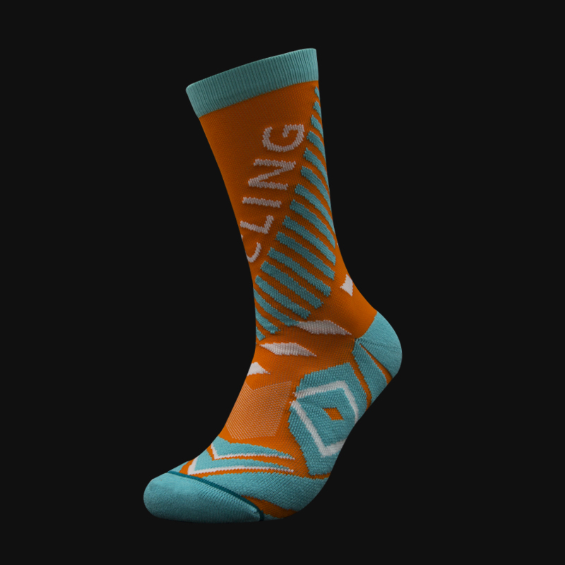 Utomhus cykling tryck nylon jacquard strumpor