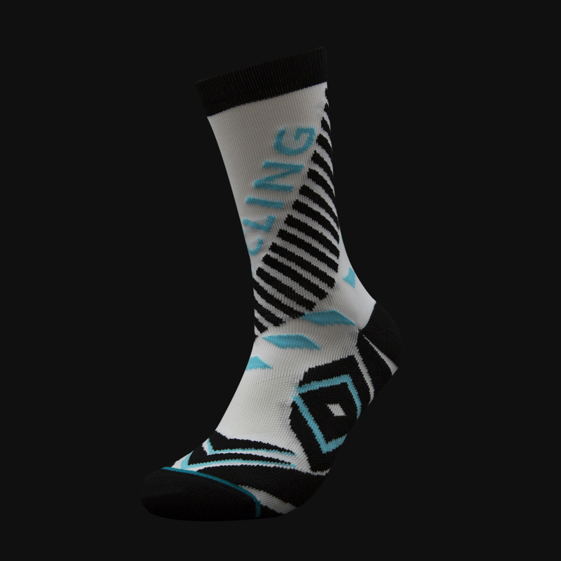 Utomhus cykling tryck nylon jacquard strumpor