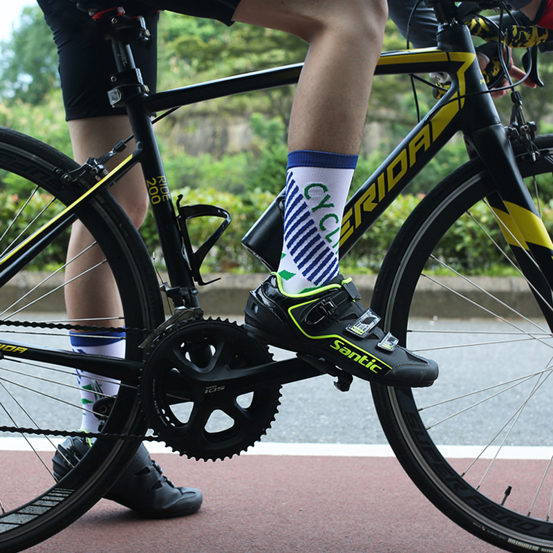 Utomhus cykling tryck nylon jacquard strumpor