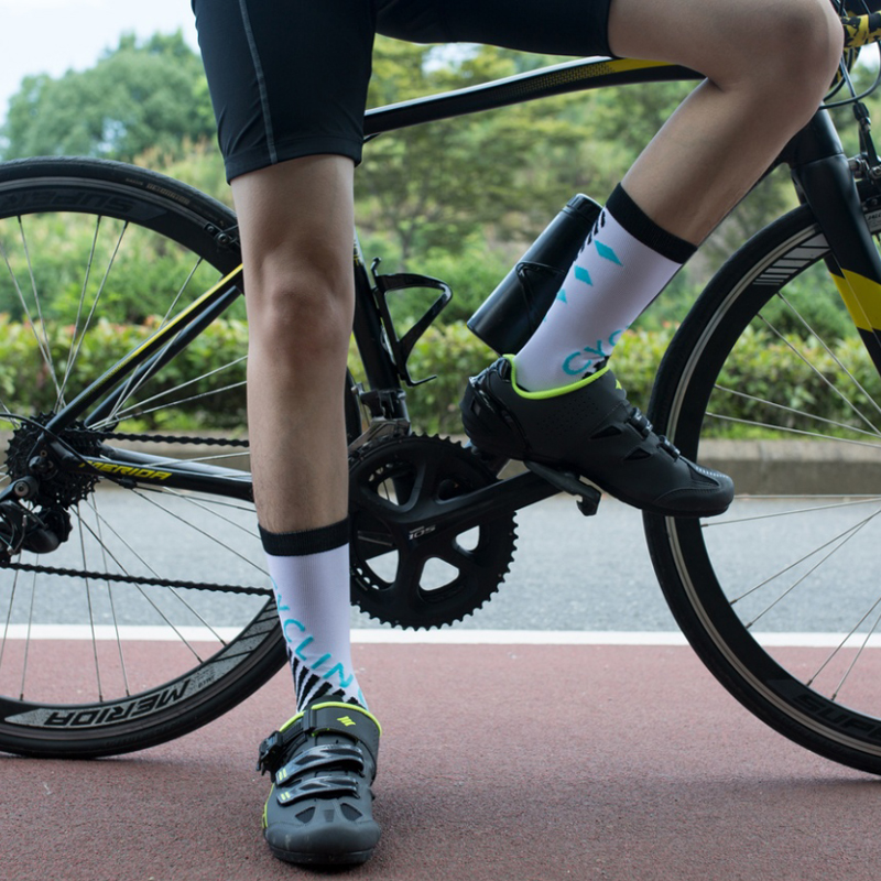 Utomhus cykling tryck nylon jacquard strumpor